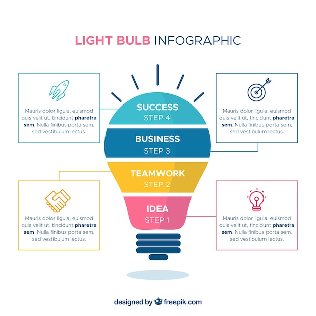 Free vector light bulb infographic