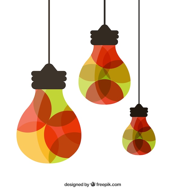 Free Vector light bulbs made of colorful circles