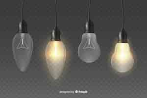 Free vector light effect illustration realistic bulbs