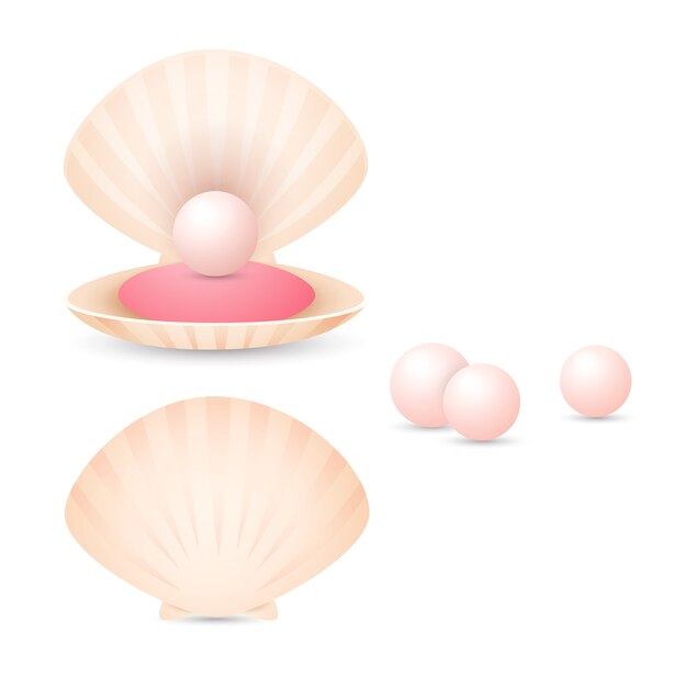 Light pink pearl in shell