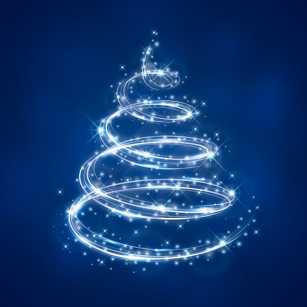 Light trail christmas tree concept