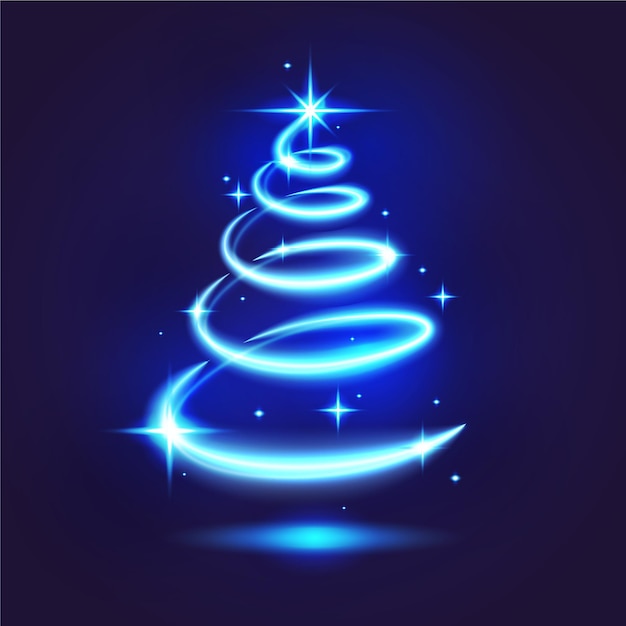 Free vector light trail christmas tree