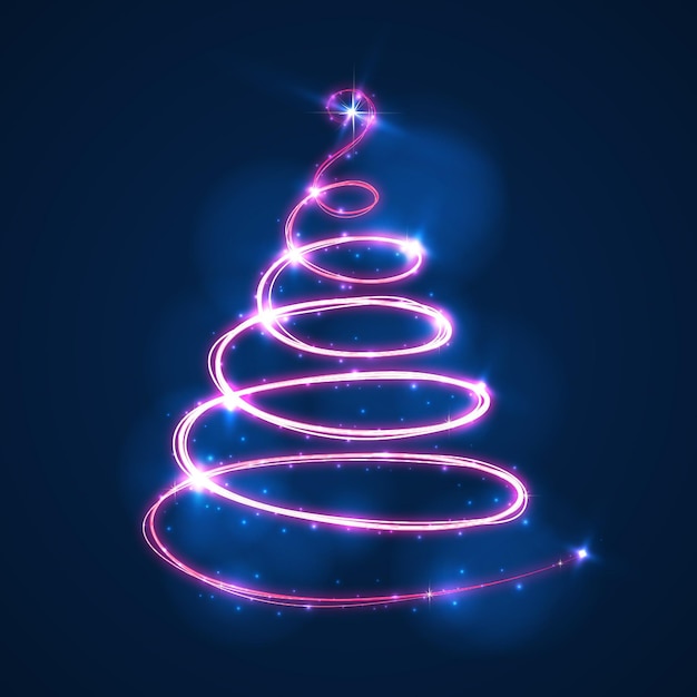 Free vector light trail christmas tree