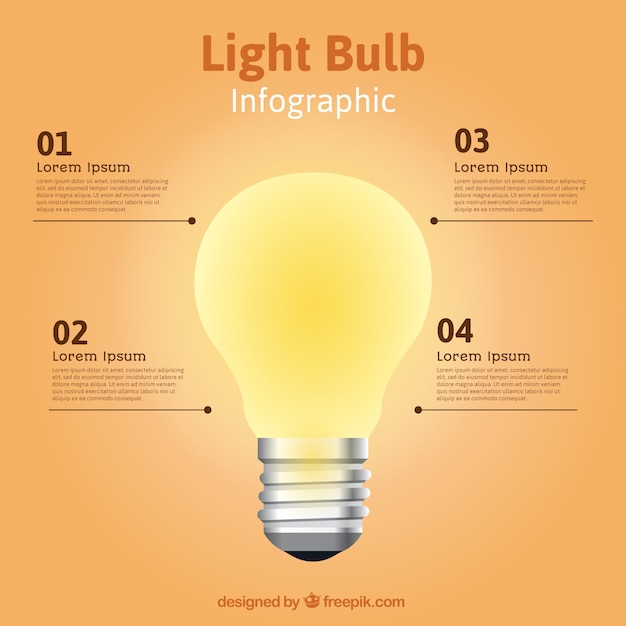 Free vector lightbulb infographic template