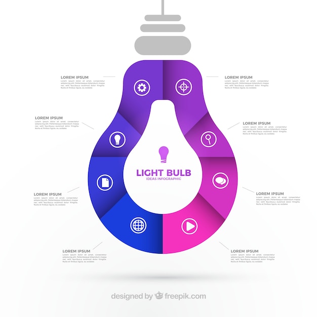 Lightbulb infographic with a gradient effect