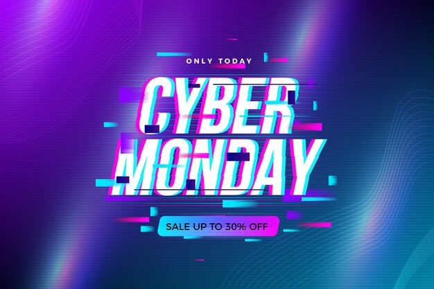 Lighten grafient glitch cyber monday