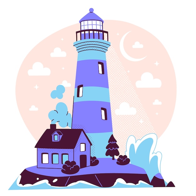 Free Vector lighthouse concept illustration