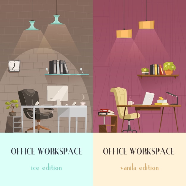 Free Vector lighting solutions for modern office workspace