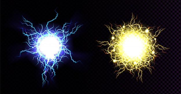 Lightning ball, electric strike impact.