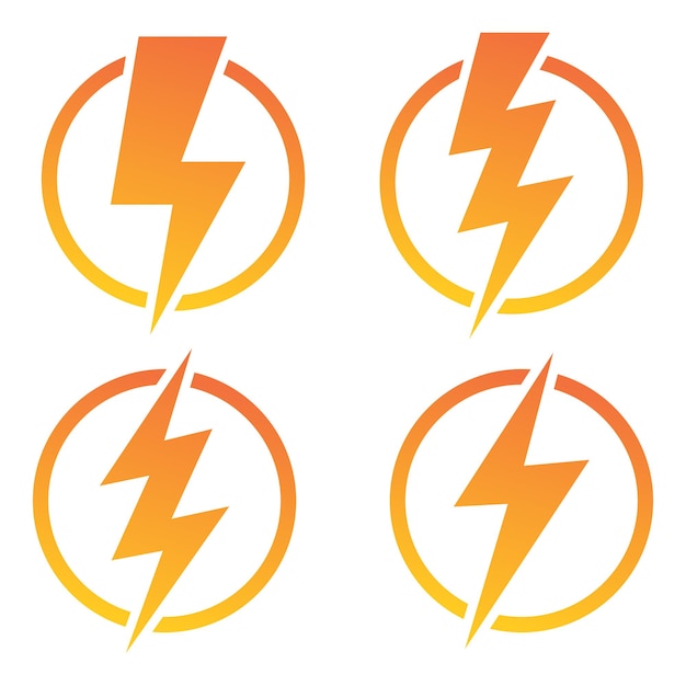 Lightning Bolt Circles Set Gradient