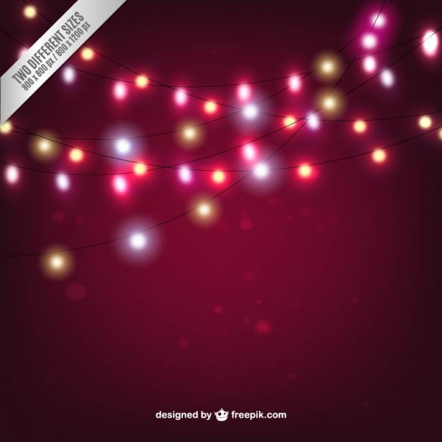 Free vector lights garlands on a red background