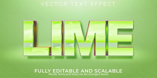 Lime shiny text effect, editable metallic and green text style