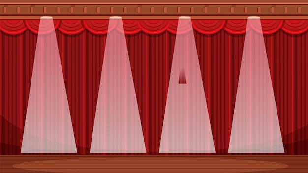 Free Vector limelight curtain stage background vector cartoon illustration