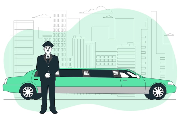 Free Vector limousine concept illustration