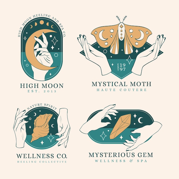 Line art mystic logo collection