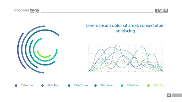 Free Vector line charts and doughnut slide template