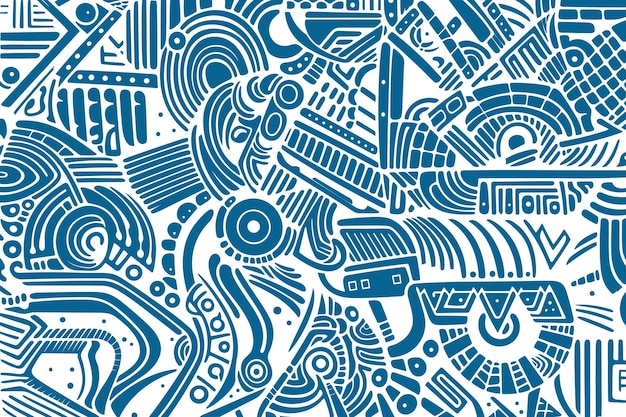 Free vector line doodles of geometric pattern