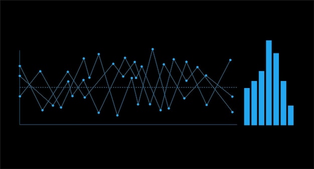 Free vector a line graph with a line graph that says'the number of's '