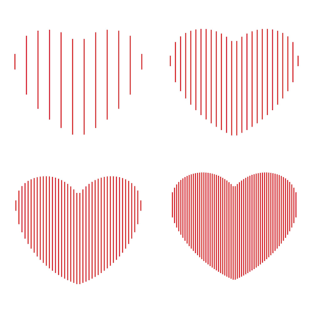 Free Vector line hearts set