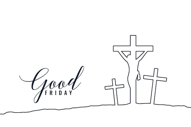 Line style good friday crosses background