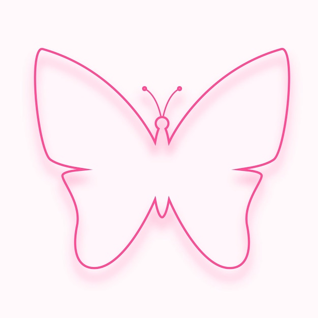 Free Vector line style pink butterfly greeting background design