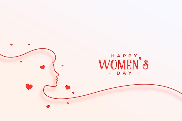 Line style womens day hearts banner design