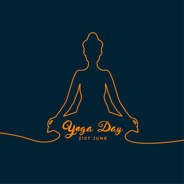 Free Vector line style yoga day pose poster design