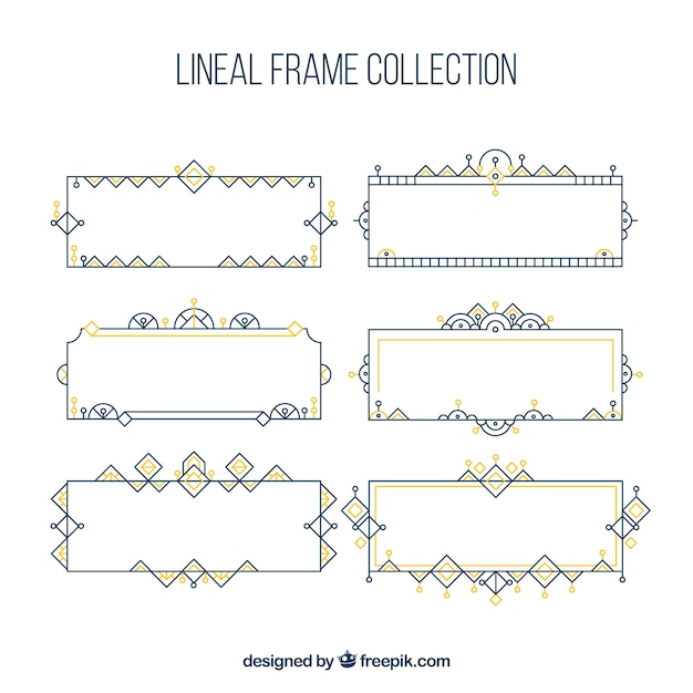 Free Vector lineal frames collection with ornaments