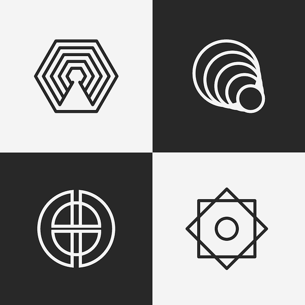 Free Vector lineal logo collection abstract design