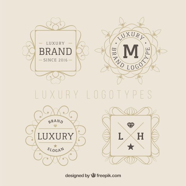 Free Vector lineal luxury logotypes