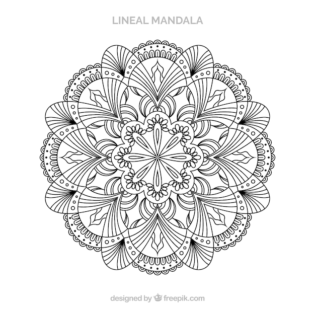 Free Vector lineal mandala background concept