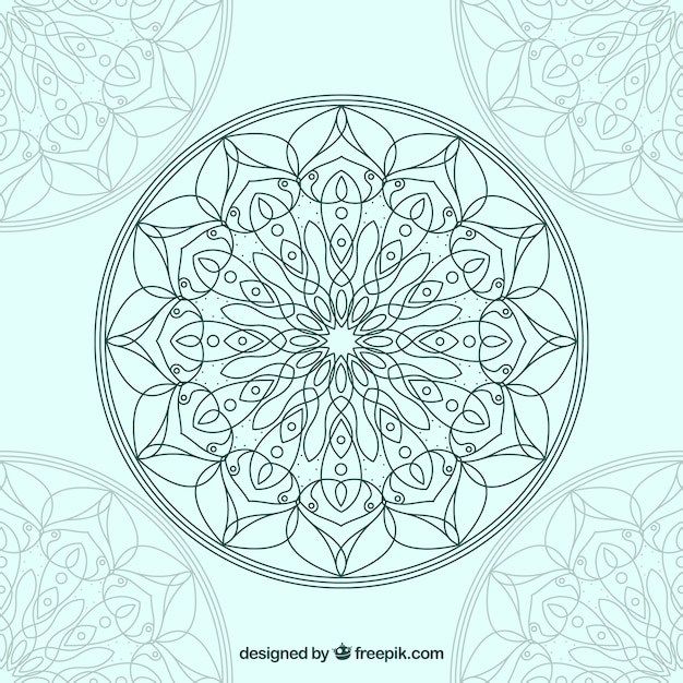 Free vector lineal mandala background