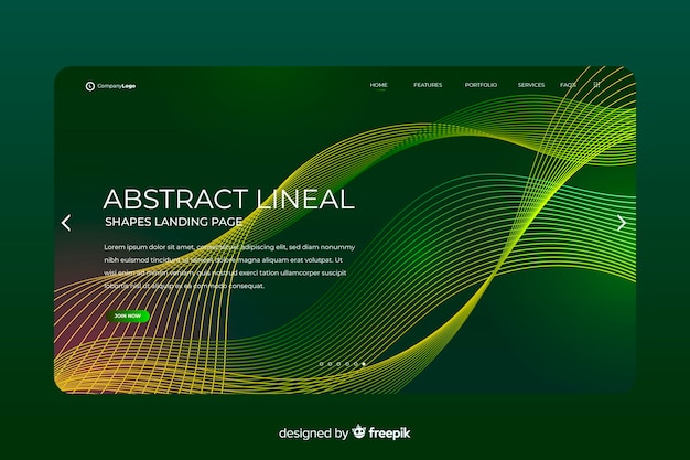 Lineal shapes landing page template