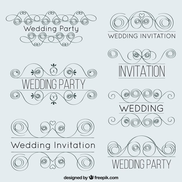 Lineal wedding decoration elements 