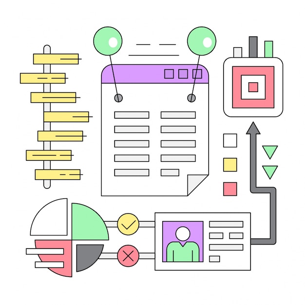 Linear business icons