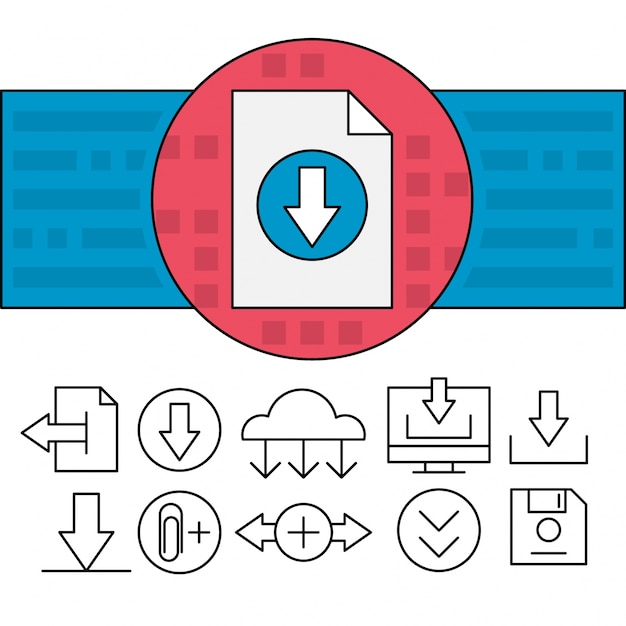 Linear download icons