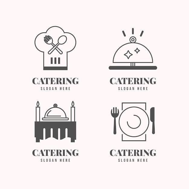 Linear flat catering logos