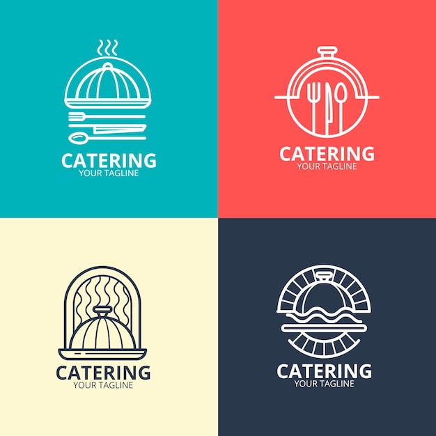 Linear flat catering logos