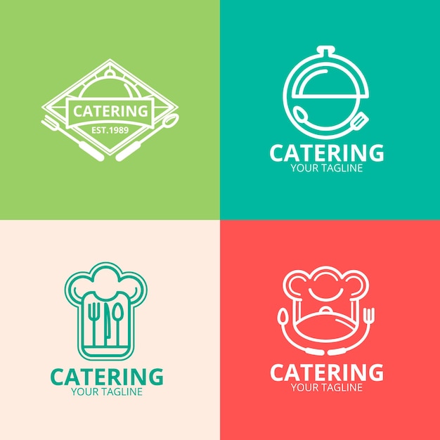 Linear flat catering logos