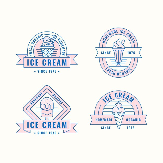 Linear flat ice cream label pack