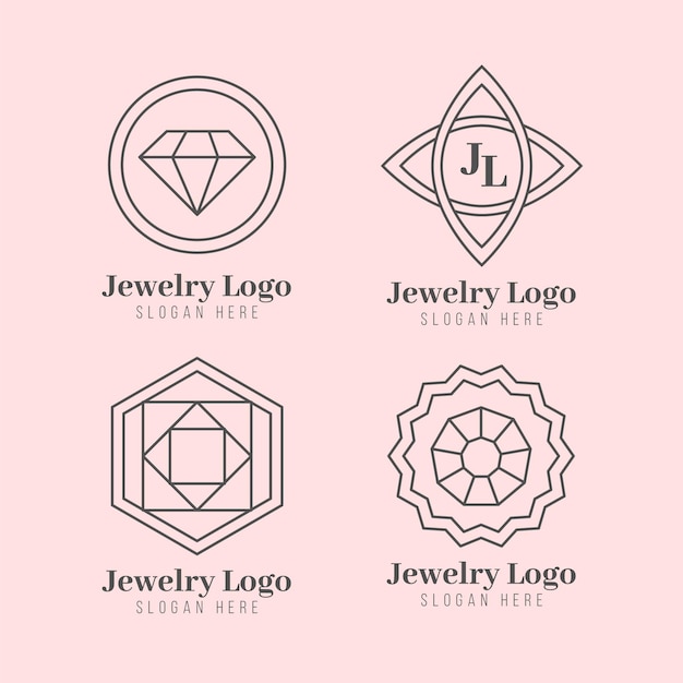 Linear flat jewelry logo collection