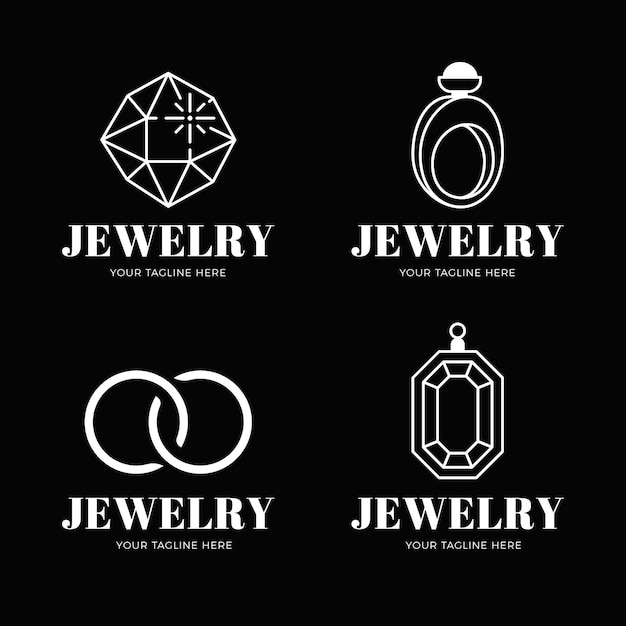 Linear flat jewelry logo collection