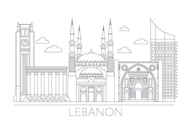 Linear flat lebanon skyline