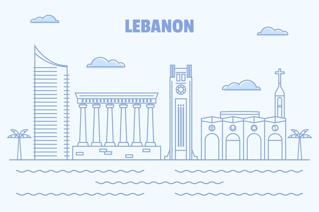 Linear flat lebanon skyline