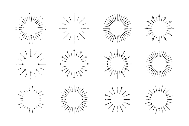 Linear flat sunburst collection