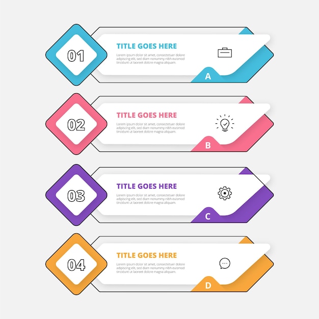 Free Vector linear flat table of contents infographic template