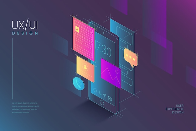 Free Vector linear flat ui/ux background