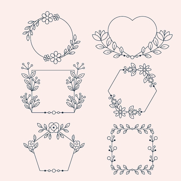 Linear flat wedding ornaments collection