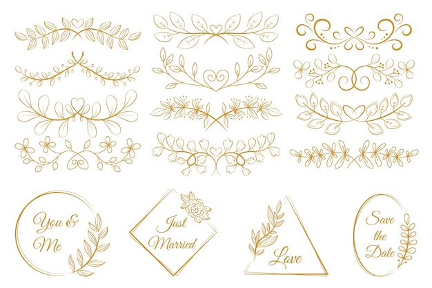 Linear flat wedding ornaments collection