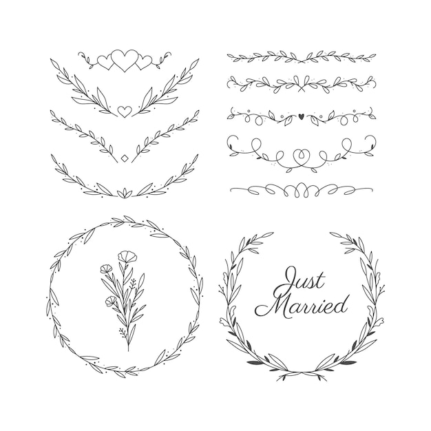 Linear flat wedding ornaments collection